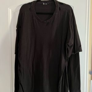 Oversized Distressed Long Sleeve Shirt (Urban Outfitters)
